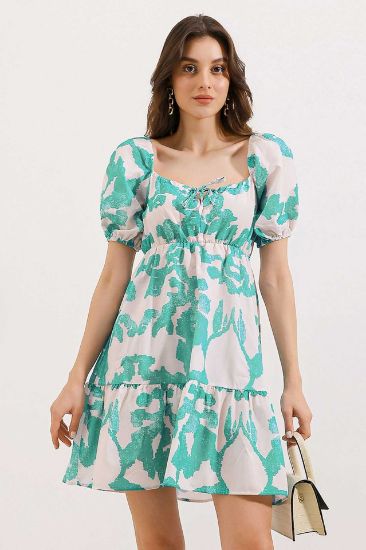 2351 Kloş Poplin Elbise - D. Mint resmi